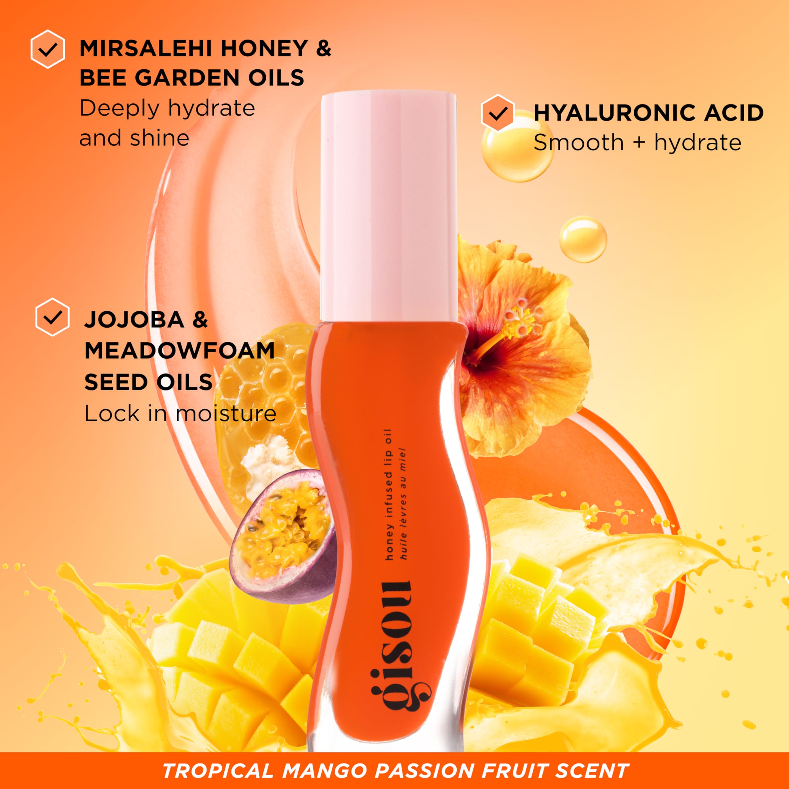 Gisou Mango Passion Punch packaging details and premium design.