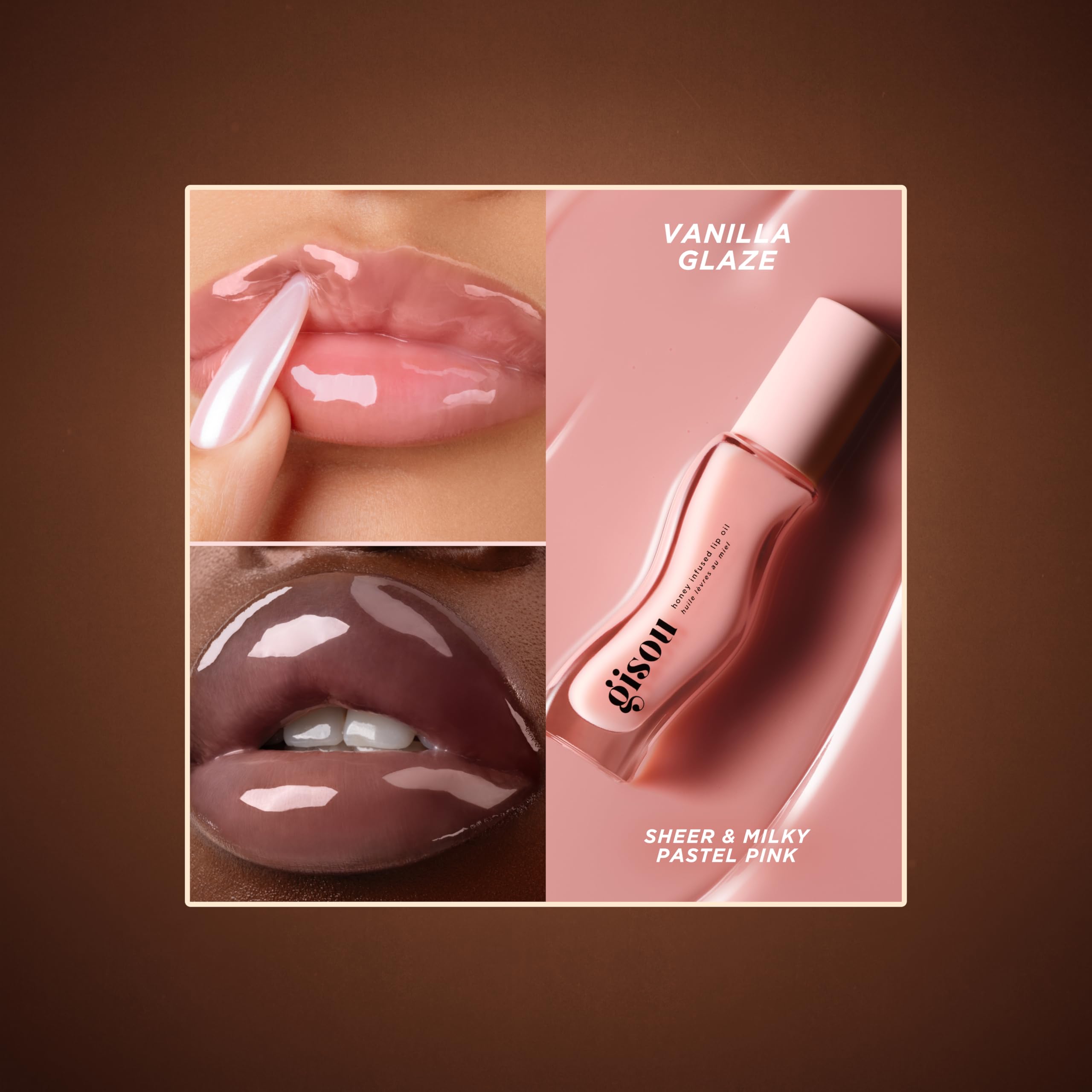 Gisou Honey Infused Lip Oil texture with a lightweight, comfortable feel.