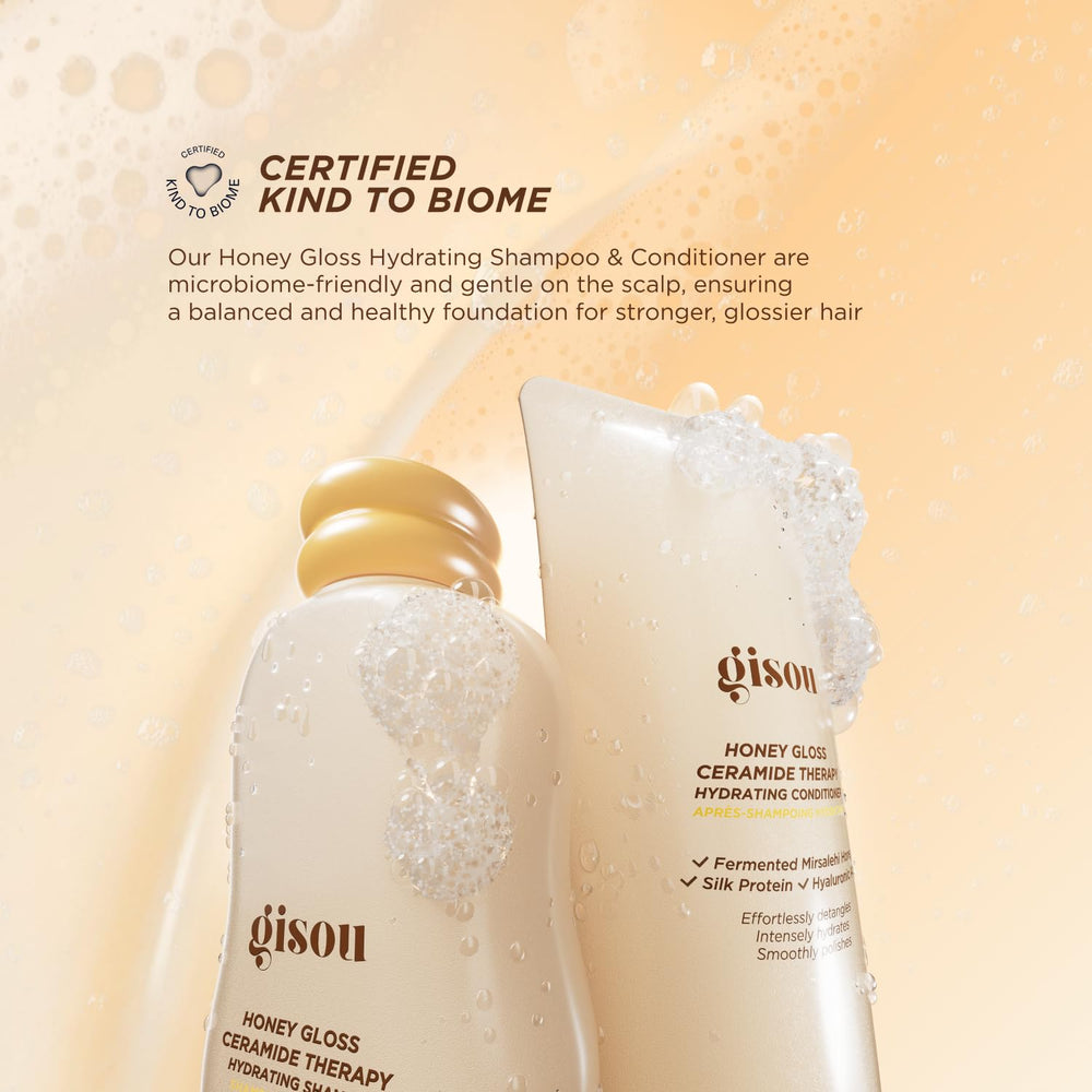Gisou hydrating shampoo lather demonstrates deep moisture without weighing down.