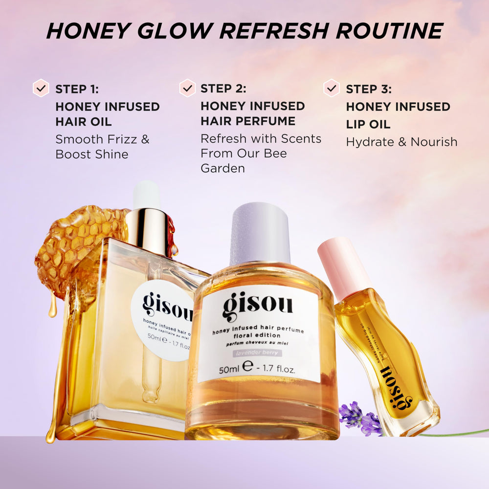 Gisou Lavender Berry bottle with calming berry notes image emphasis.