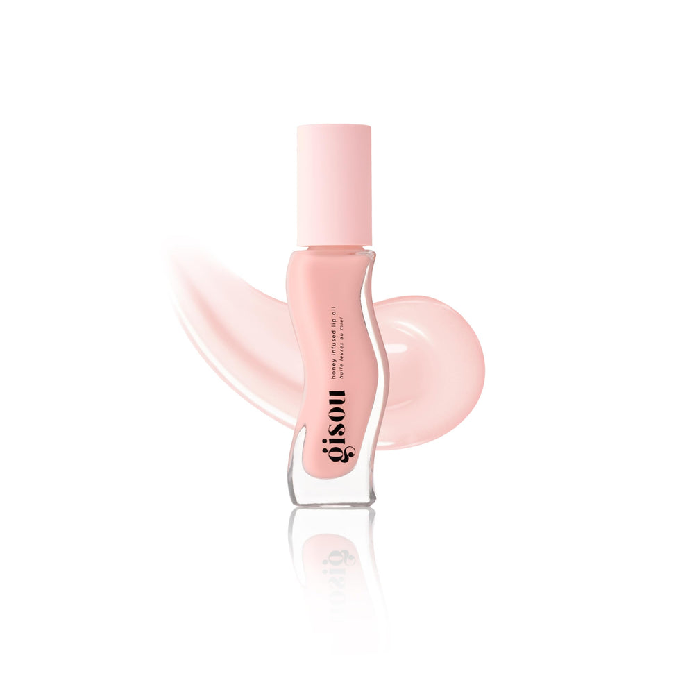Gisou Raspberry Swirl swatch reveals berry scent and luminous lips.
