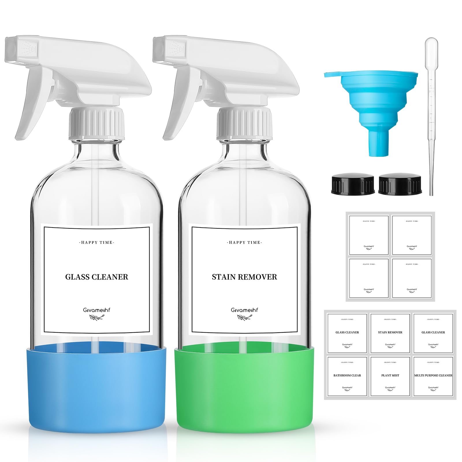 GIVAMEIHF 2-pack glass spray bottles with refillable design for cleaning