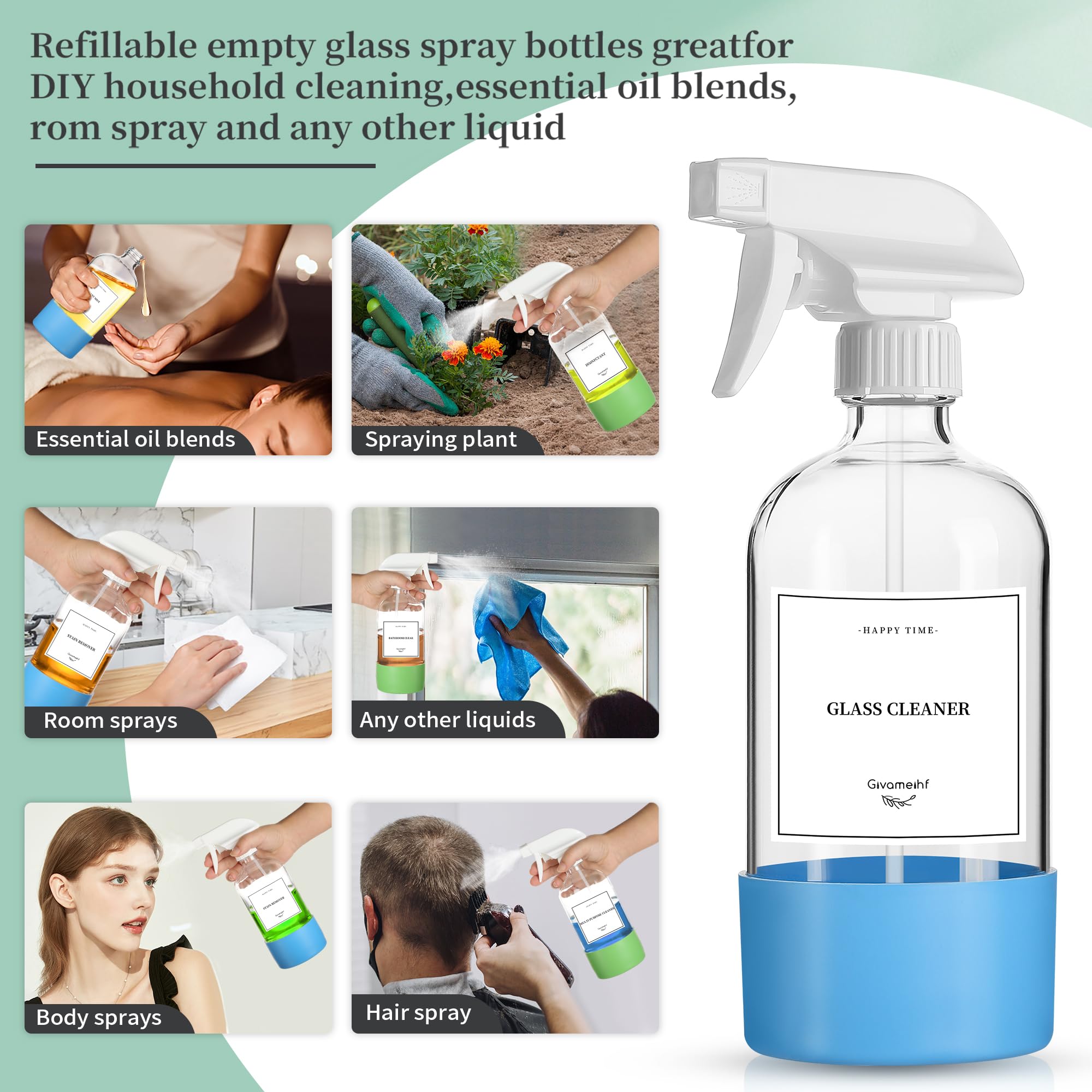GIVAMEIHF adjustable nozzle offers full mist, directional spray.