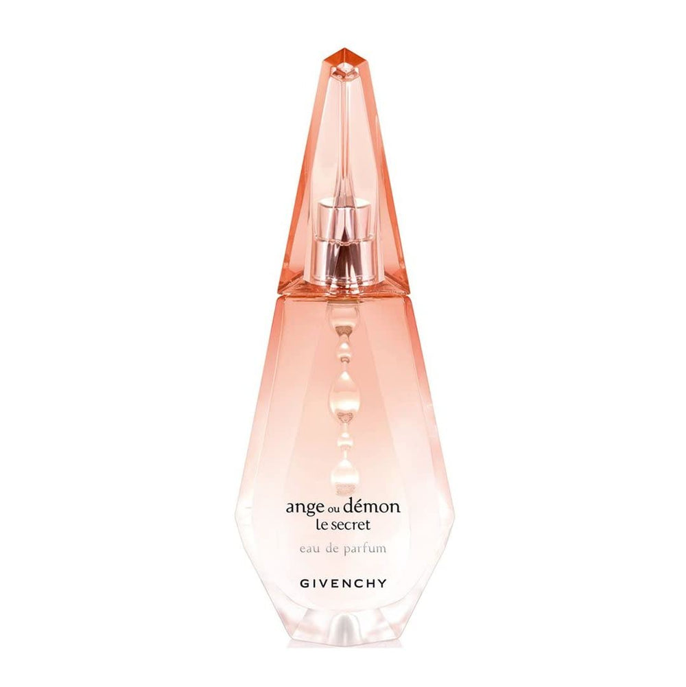 Givenchy Ange Ou Demon Le Secret bottle close-up, elegant scent for romantic evenings.