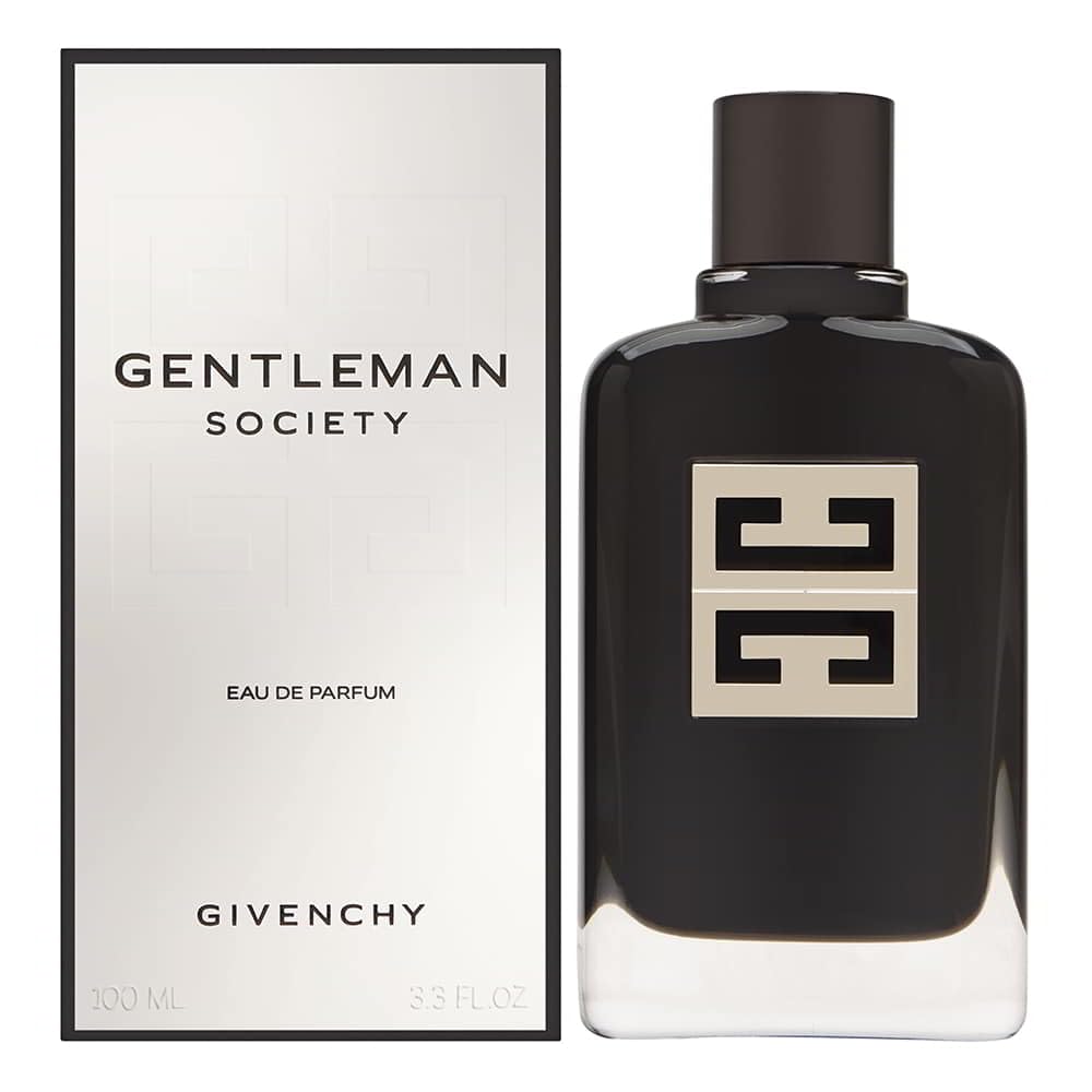 Gentleman Society by Givenchy bottle front, bold woody-spicy scent for evening wear.