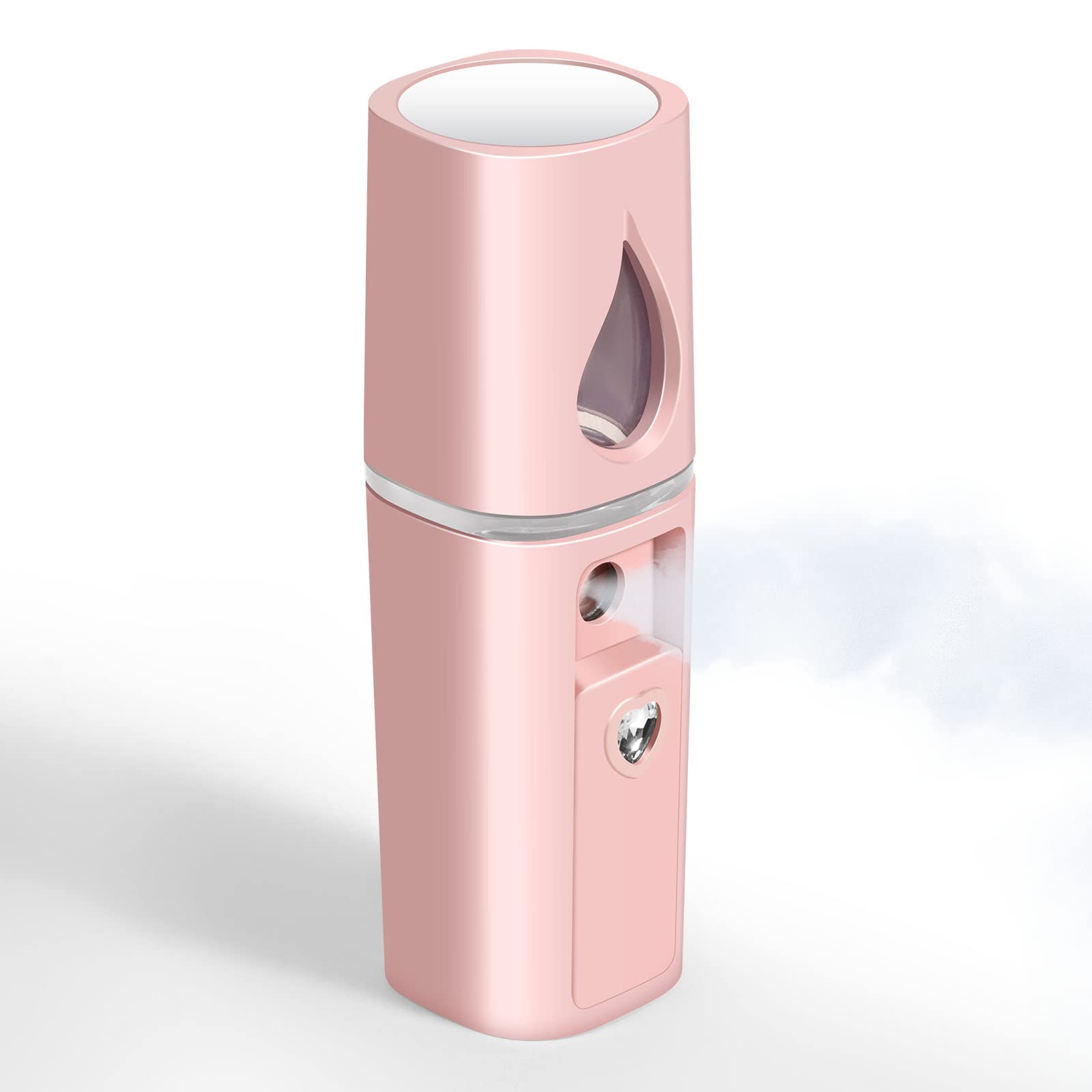 GIVERARE Nano Facial Steamer front view highlights compact portable design for on-the-go hydration.