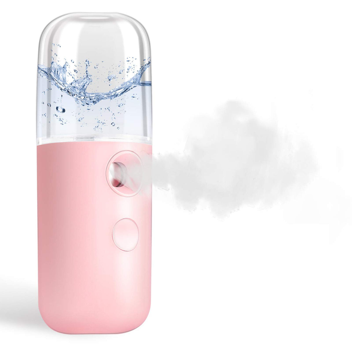 GIVERARE Nano Facial Steamer front view in pink for on-the-go facial hydration
