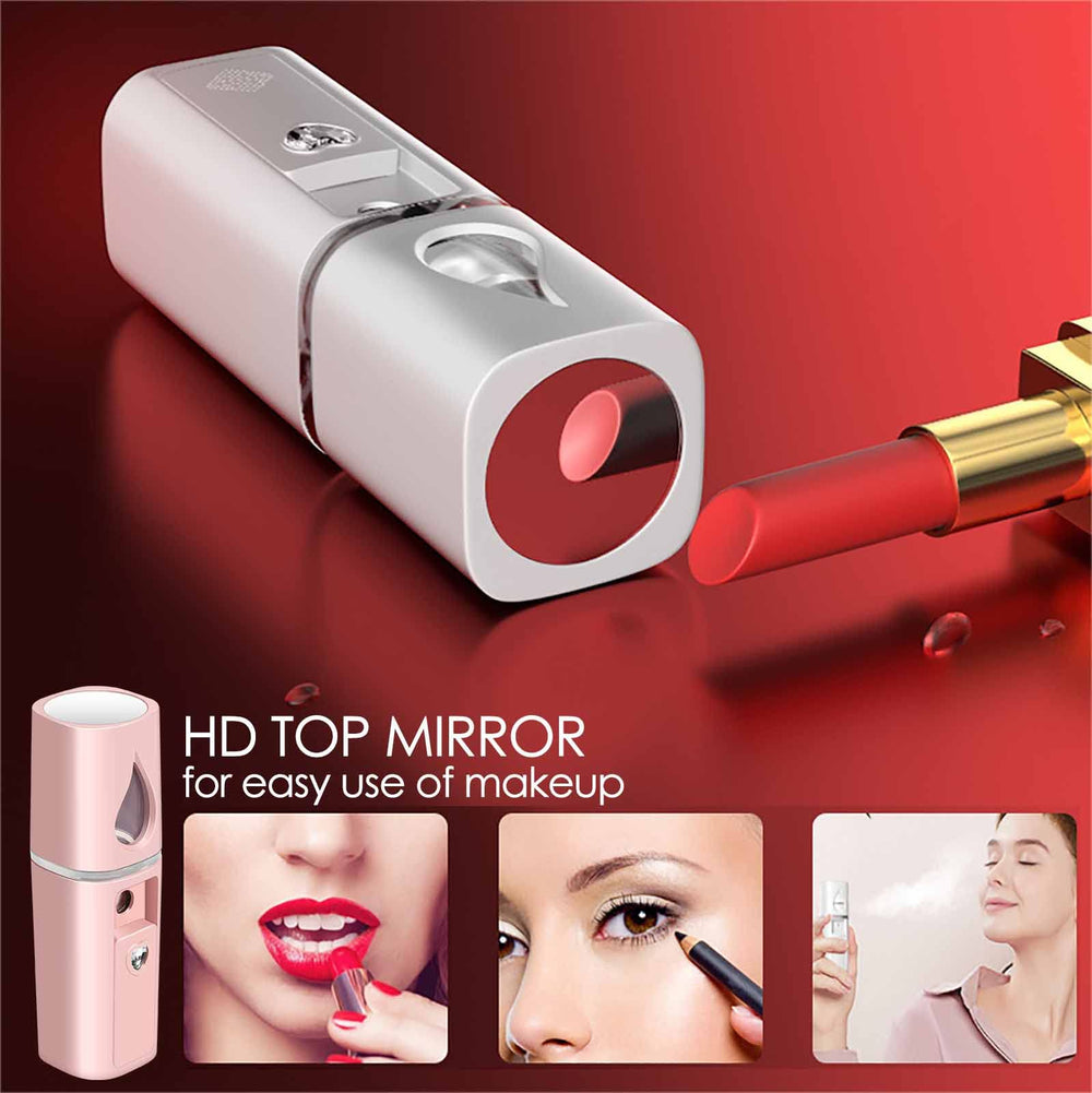 GIVERARE Nano Facial Steamer water-tank pink showcases 30 ml capacity for extended sessions.
