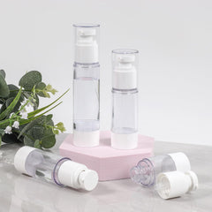 GIVITASOT airless bottle side view highlights leak-proof design for on-the-go use.