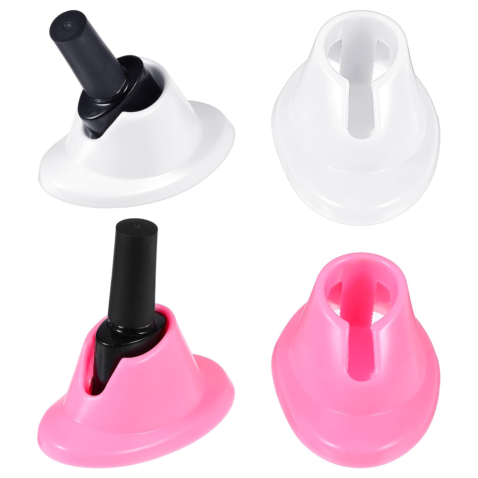 Gjinxi nail-polish-bottle-base-anti-spill-pink securely holds bottles to reduce spills during manicures.