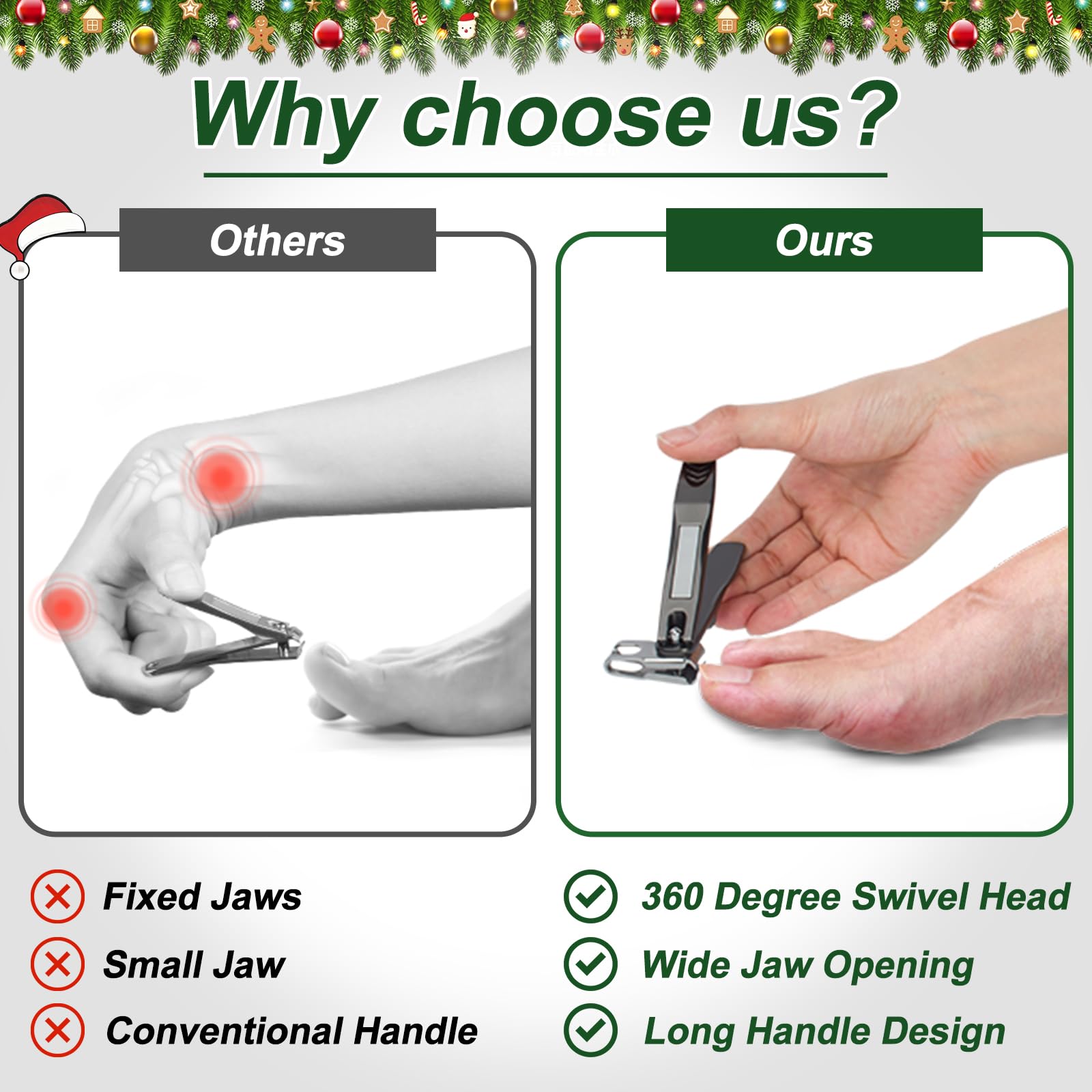 GJNL ergonomic toenail clippers offer comfortable grip and control