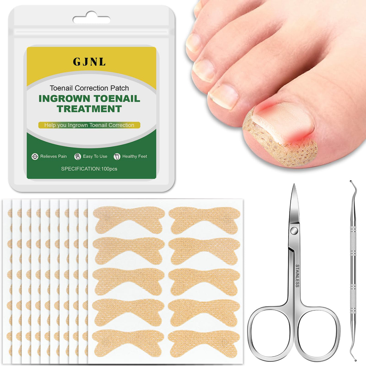 GJNL ingrown toenail file close-up for smoothing edges and preventing irritation.