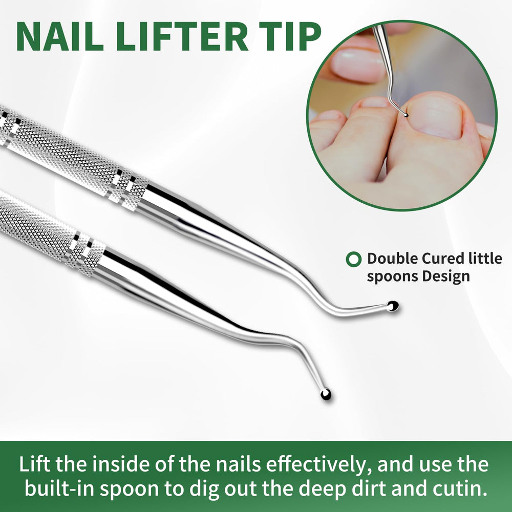 GJNL pedicure kit layout showing file and lifter together for at-home care.