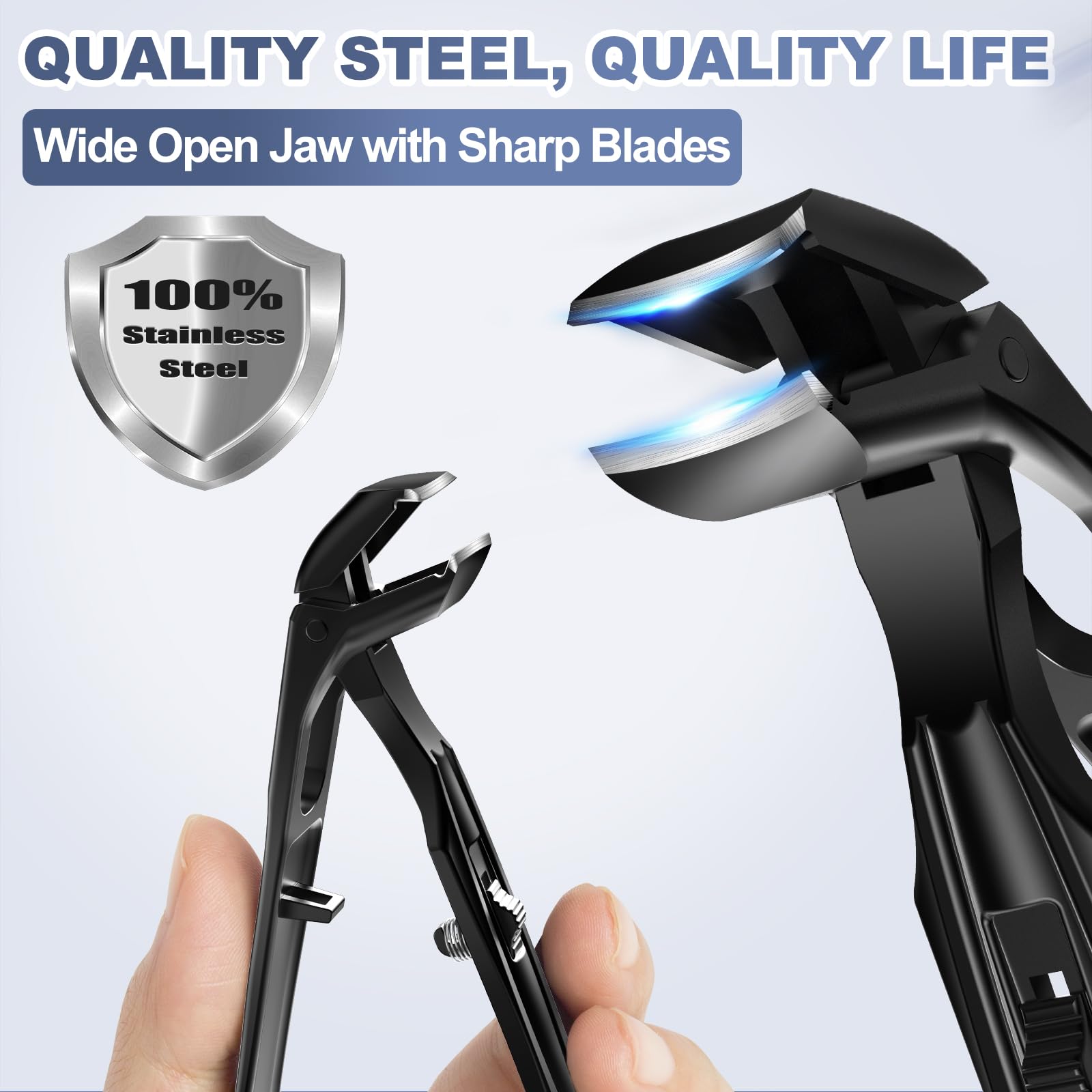 GJNL ergonomic grip prevents slipping during nail care.