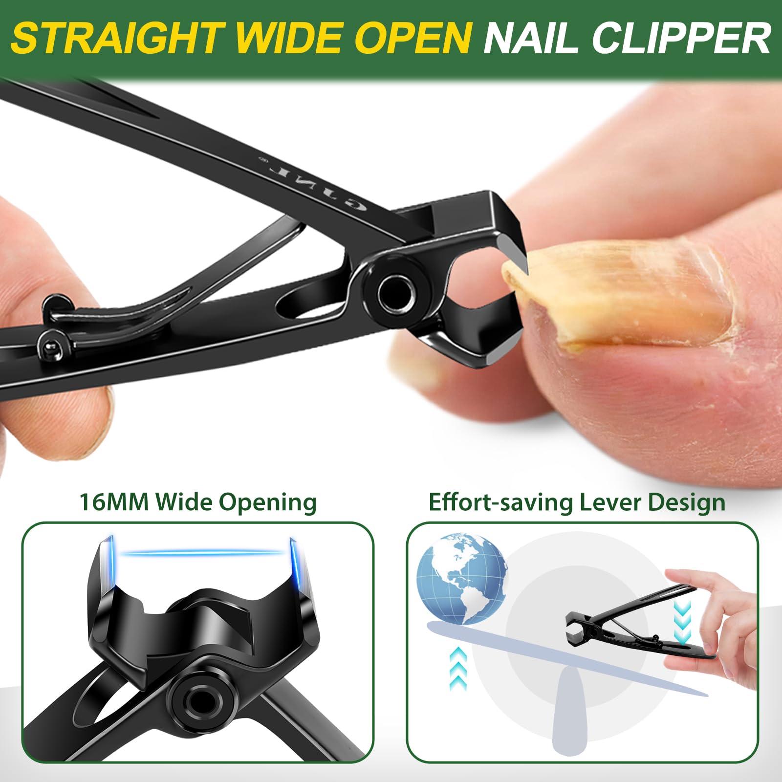 GJNL rotating toenail clippers for seniors ease care with arthritis-friendly grip