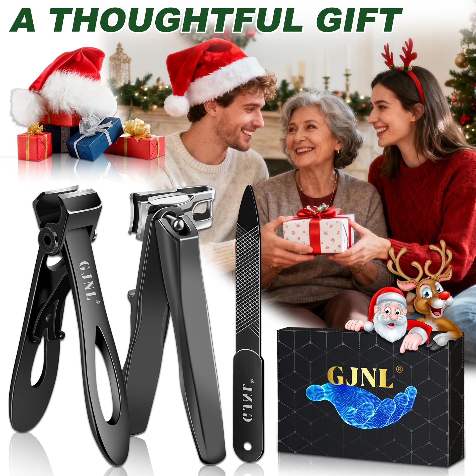 GJNL wide-opening straight-edge clippers accommodate thick nails with ease