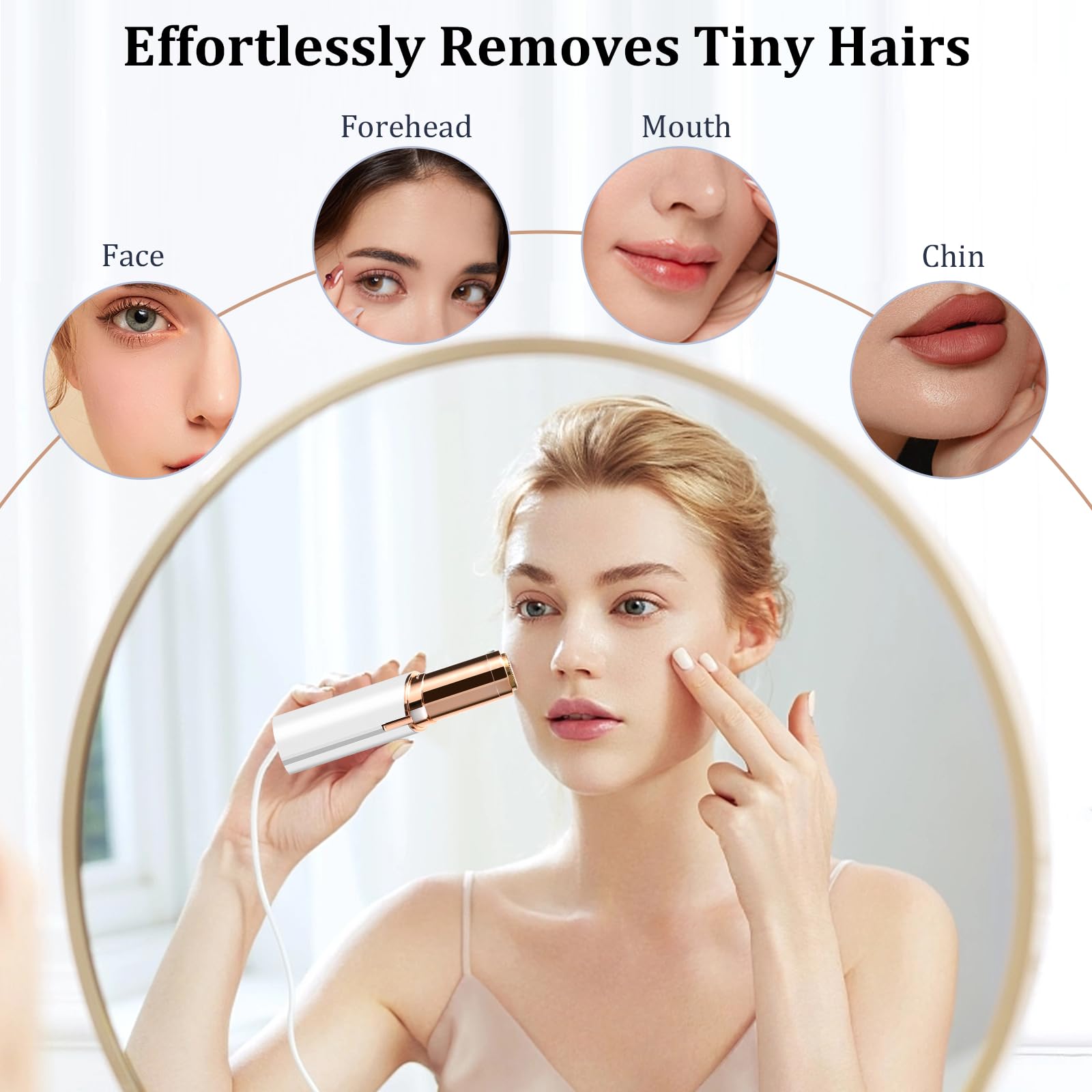 GJX facial hair remover in hand demonstrates ergonomic grip for comfort.