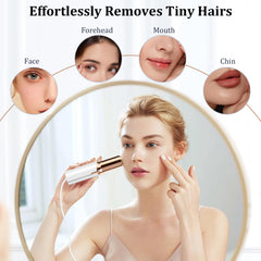 GJX facial hair remover in hand demonstrates ergonomic grip for comfort.