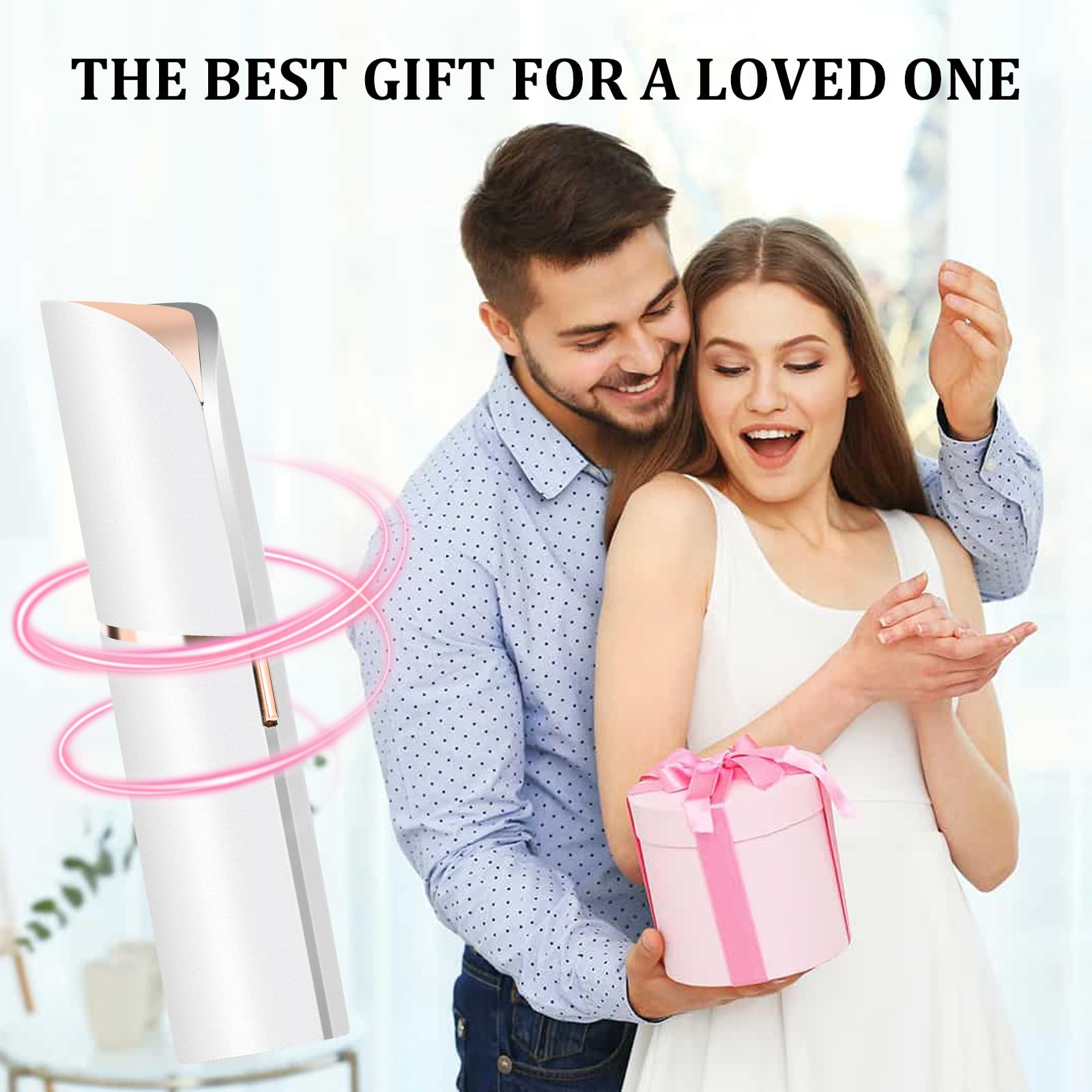 GJX facial hair remover USB charging icon highlights rechargeable design.