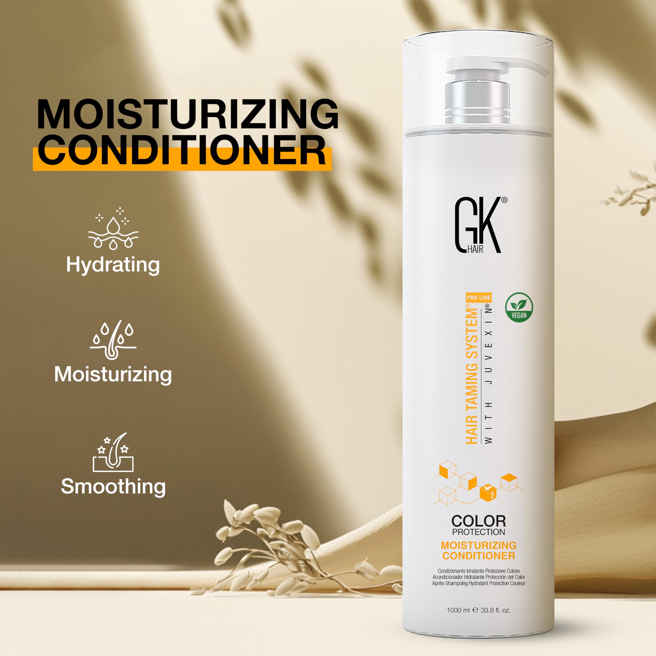 GK HAIR formula smooths flyaways for a polished, static-free finish.
