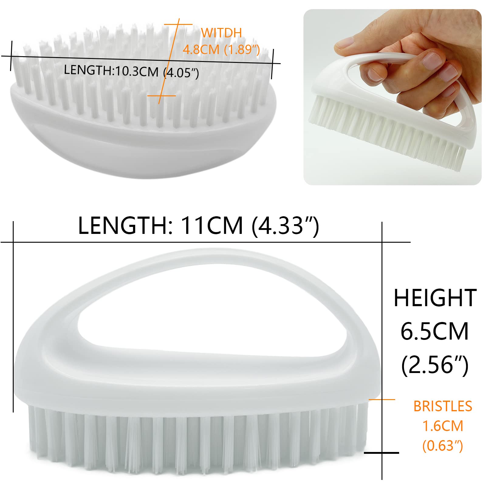 GKETN hand nail brush dimensions render a compact, portable cleaning tool.