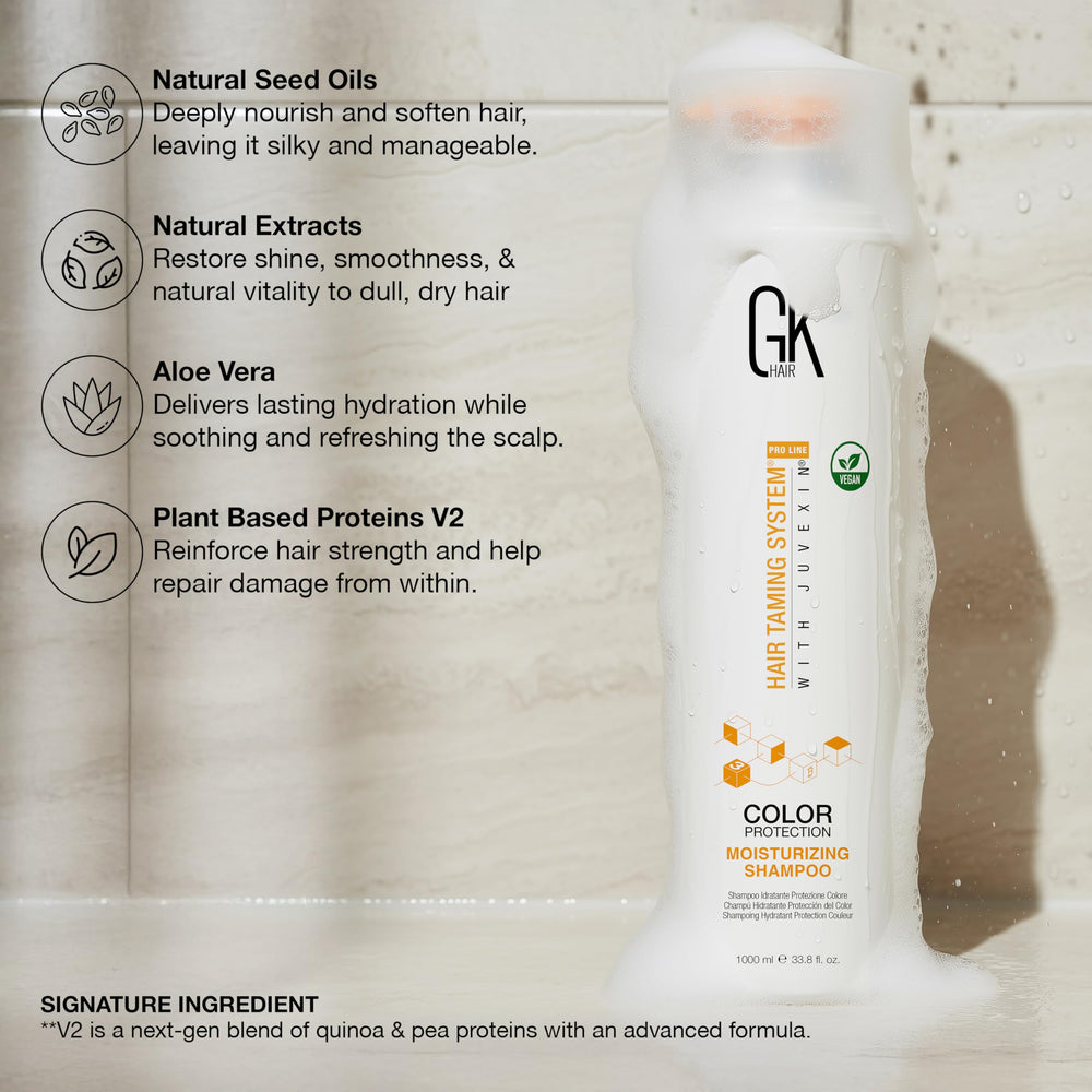 GK HAIR Conditioner-dispense-pump-closeup reveals easy, mess-free conditioning.