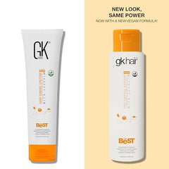 GK Hair Keratin Treatment bottle cap close-up highlighting premium packaging for at-home smoothing.