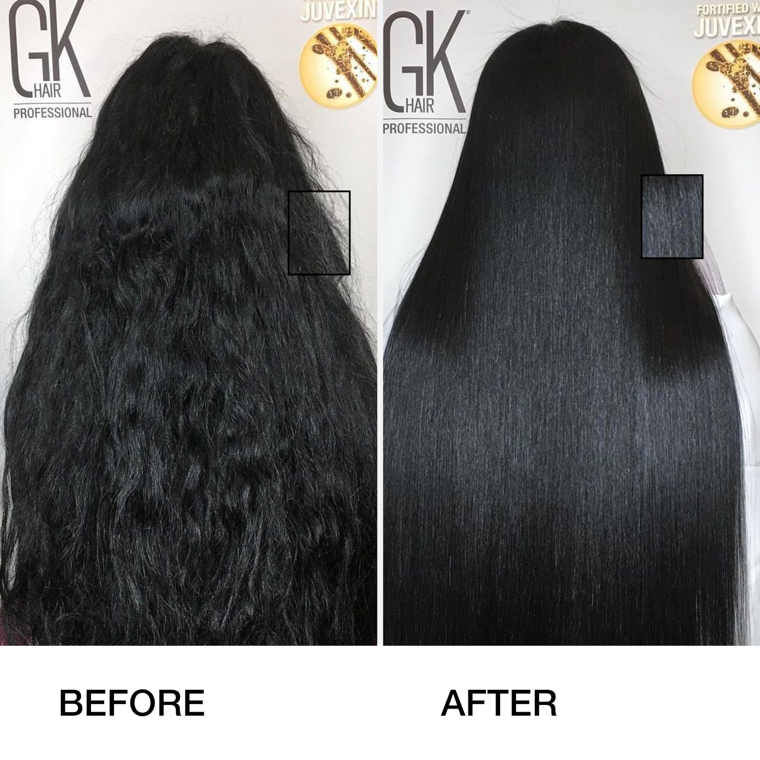 GK Hair treatment being massaged into hair demonstrates deep conditioning in action.