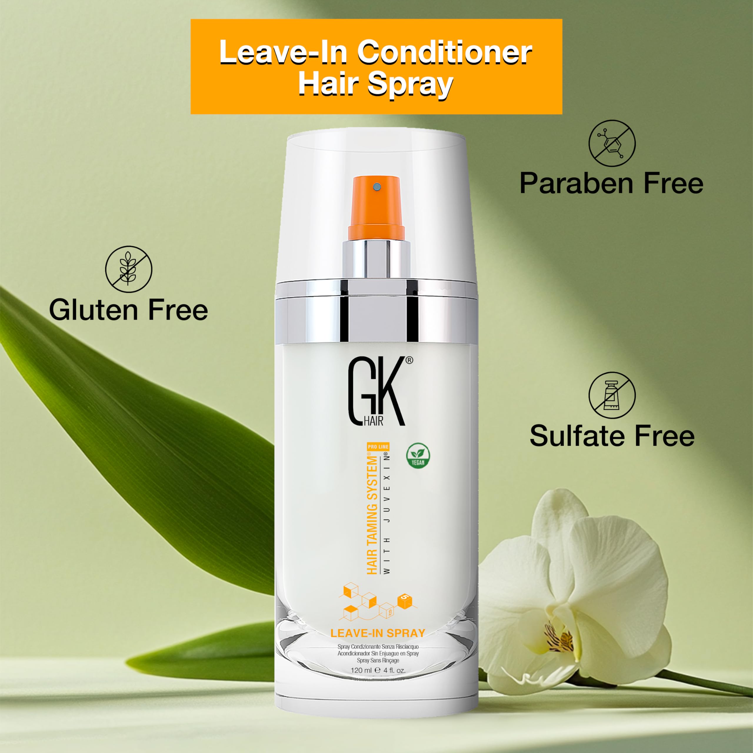 GK HAIR lightweight conditioner spray provides softness without weighing hair down.