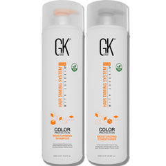 GK HAIR Moisturizing Shampoo bottle-pour highlights color-safe cleansing and hydration.