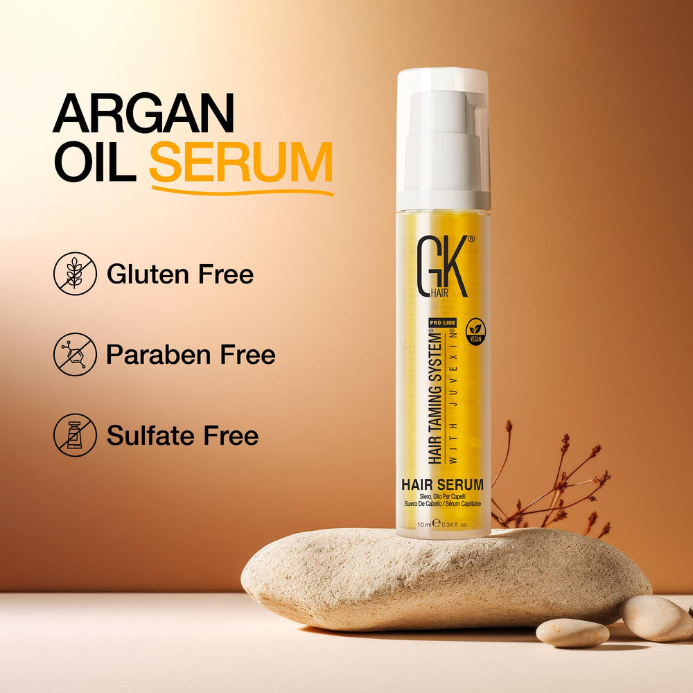 GK HAIR Oil environment shield concept on shining hair.