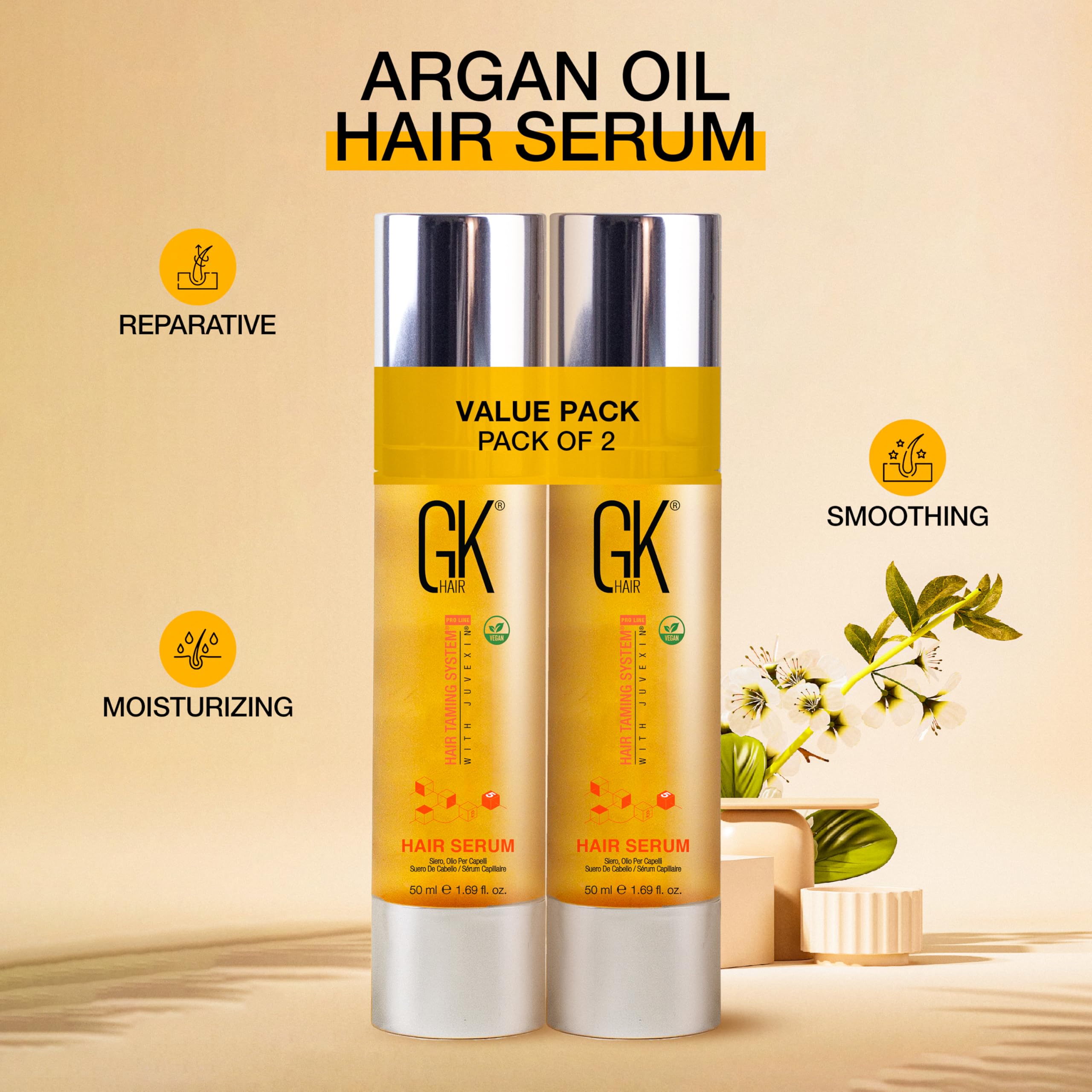 GK HAIR Oil Argan-based formula provides environmental protection and hydration.