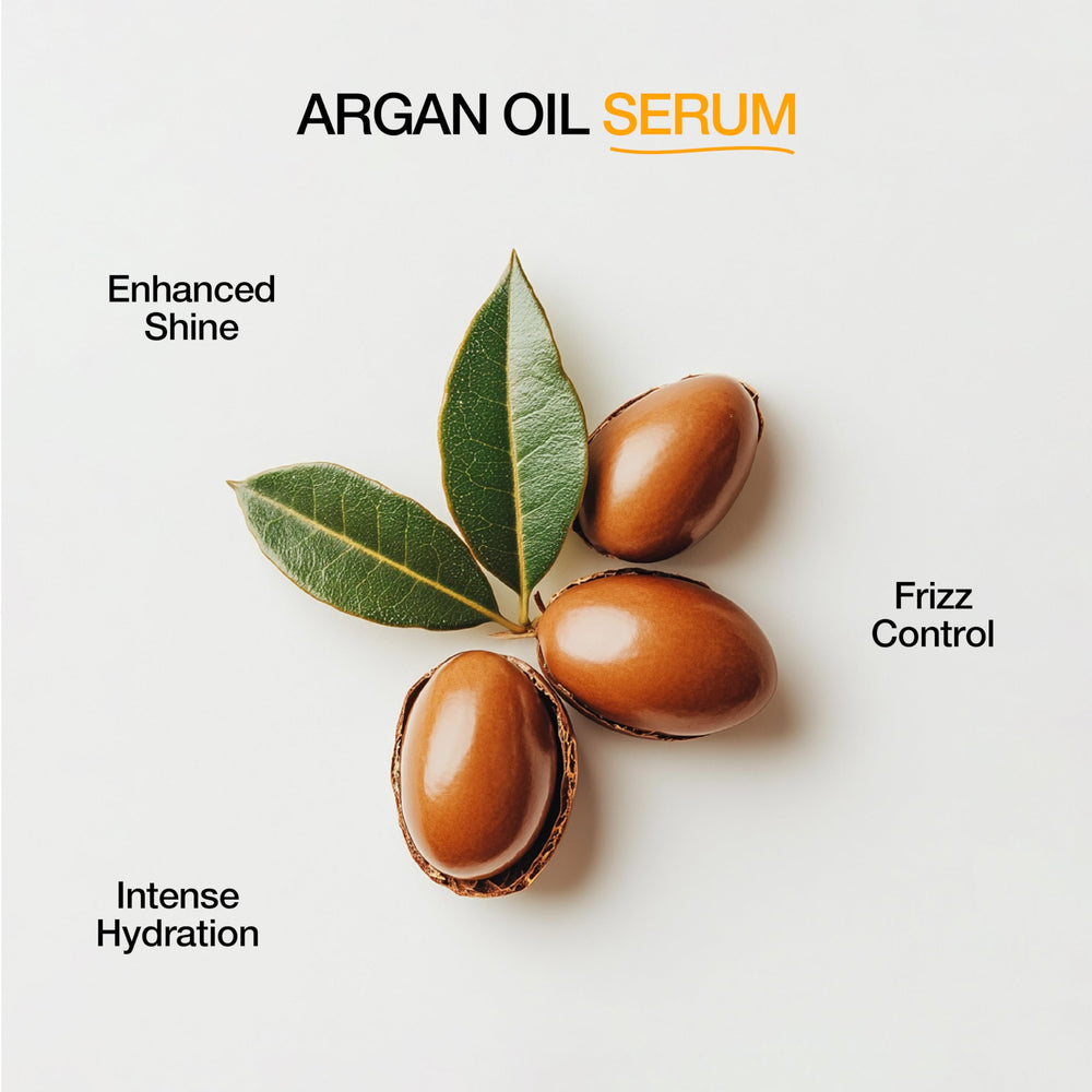 GK HAIR Oil Frizz Serum texture on hand shows a light, non-greasy feel.