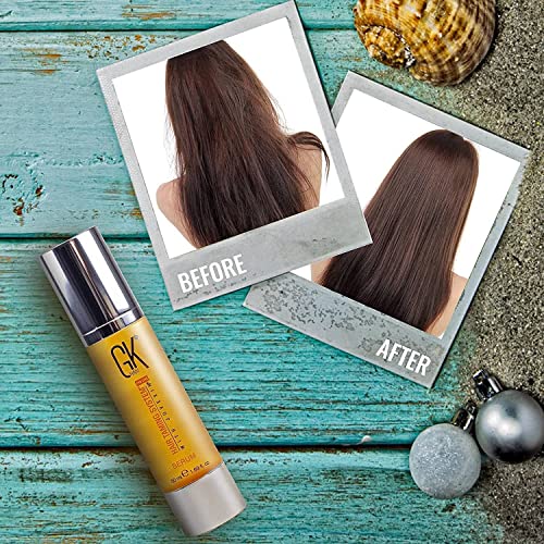 GK HAIR Oil on towel-dried curls shows improved manageability.