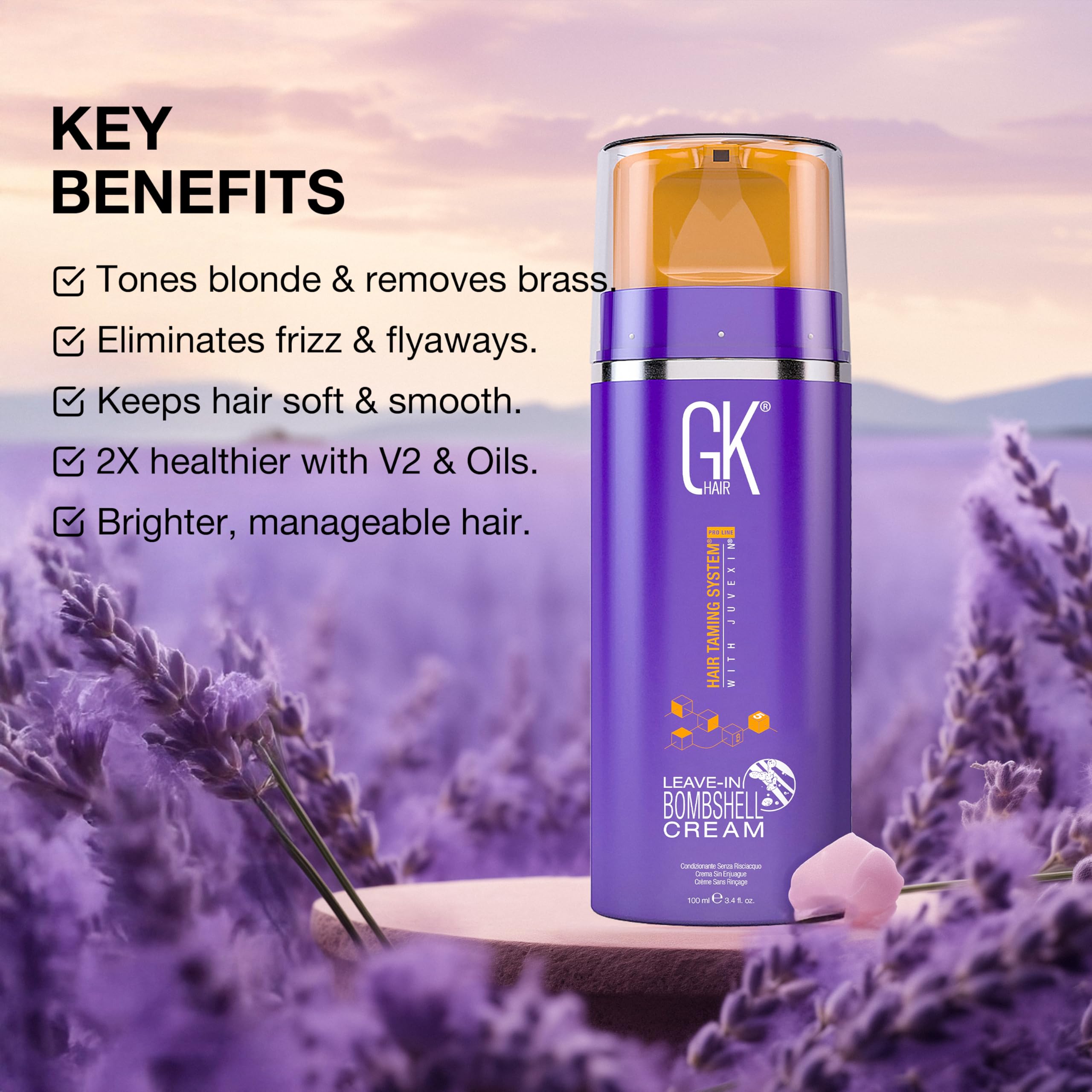 GK Hair soft-smooth finish on styled look.