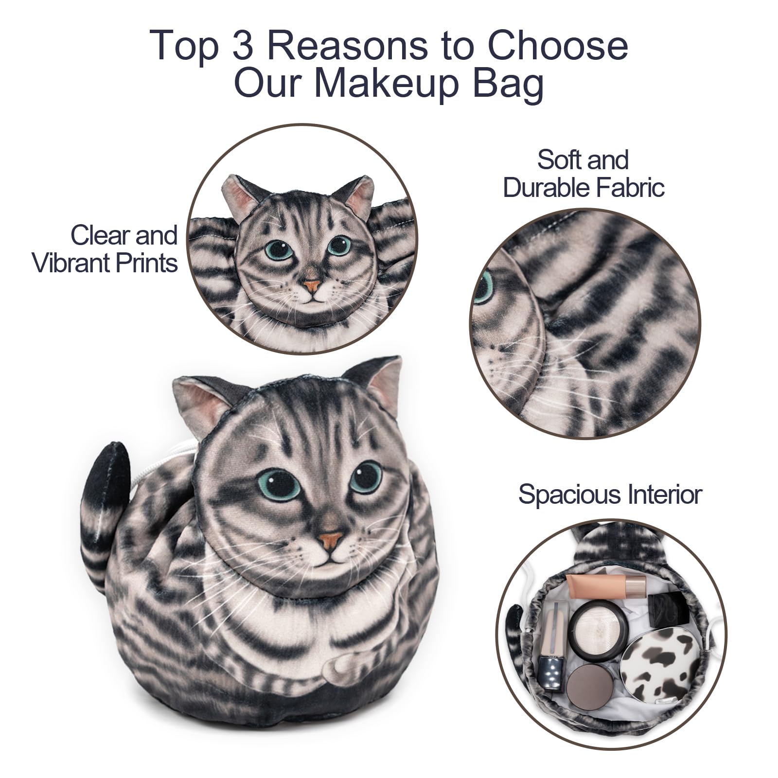 GKIOYRO cat-design makeup bag travel gift — charming for cat lovers.
