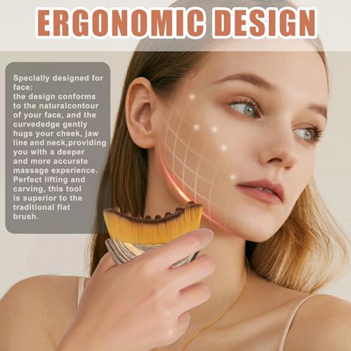 GKOKG Lymphatic Contour Face Brush ergonomic handle for easy full-face massage