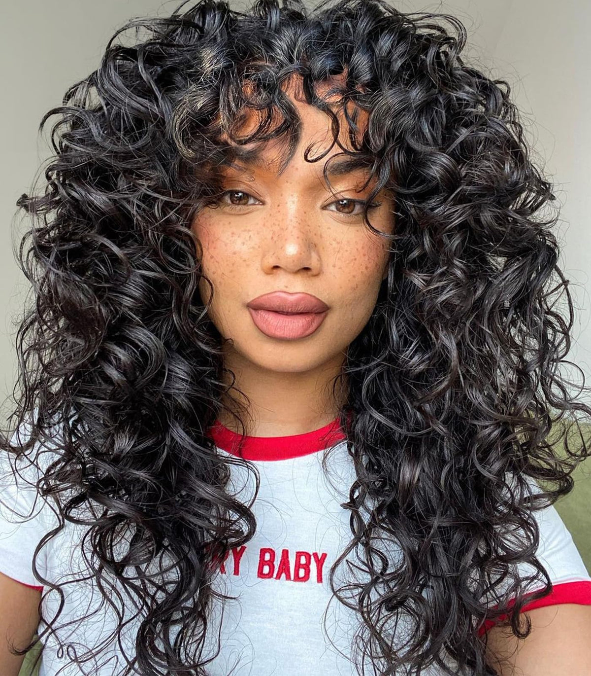 GKtineke curly wig 20inch bangs Afro offers bold daily wear and volume