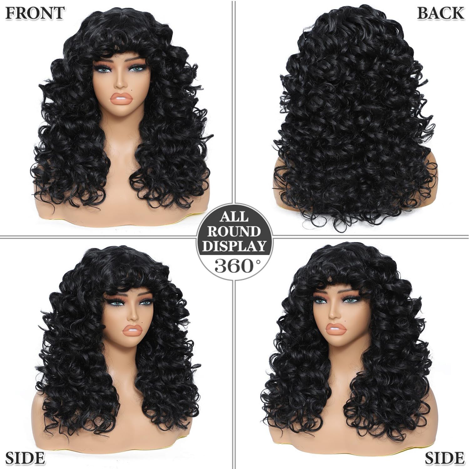 GKtineke curly wig 20inch daily-wear shows natural flow for everyday confidence