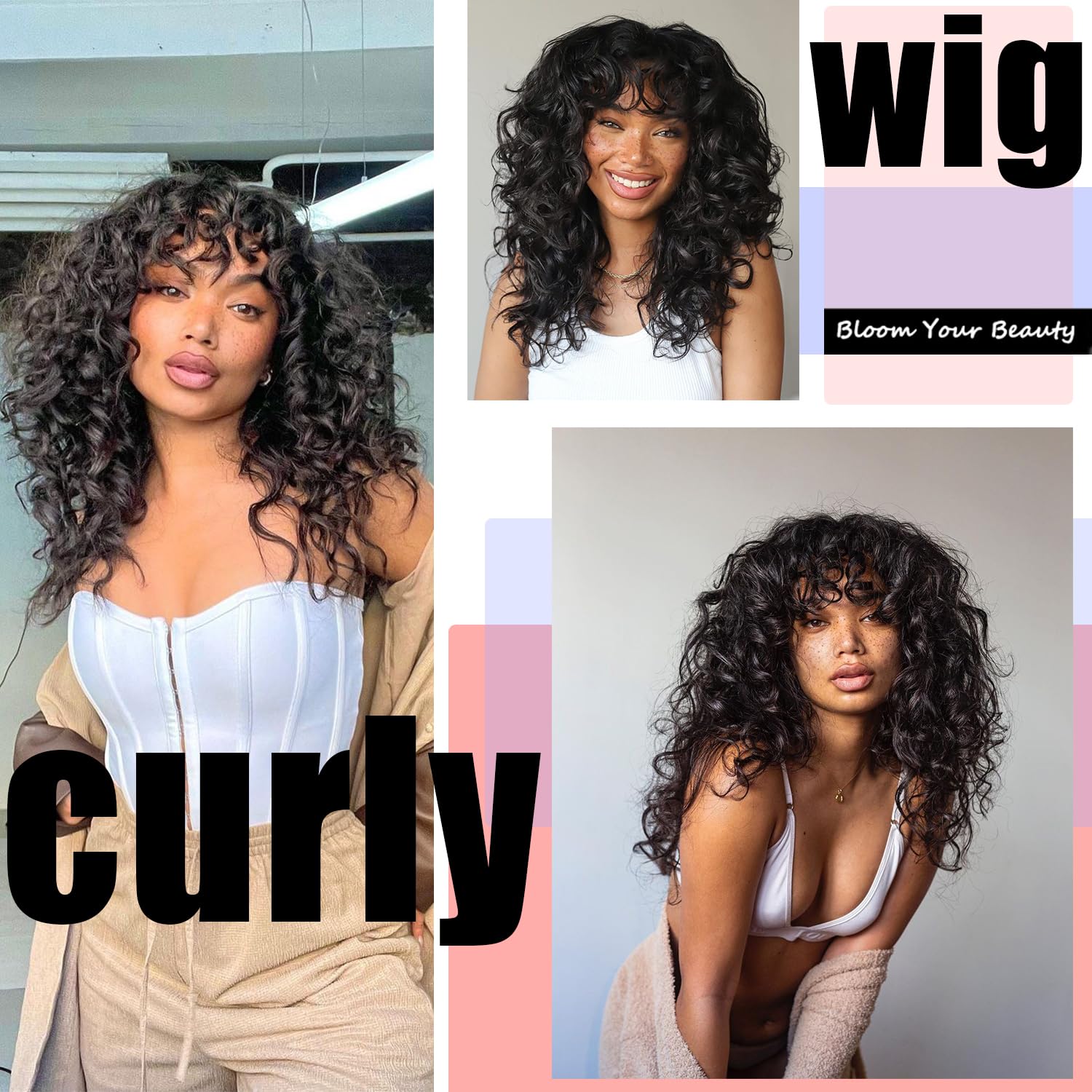 GKtineke curly wig 20inch fluffy-shag offers voluminous texture for dramatic looks