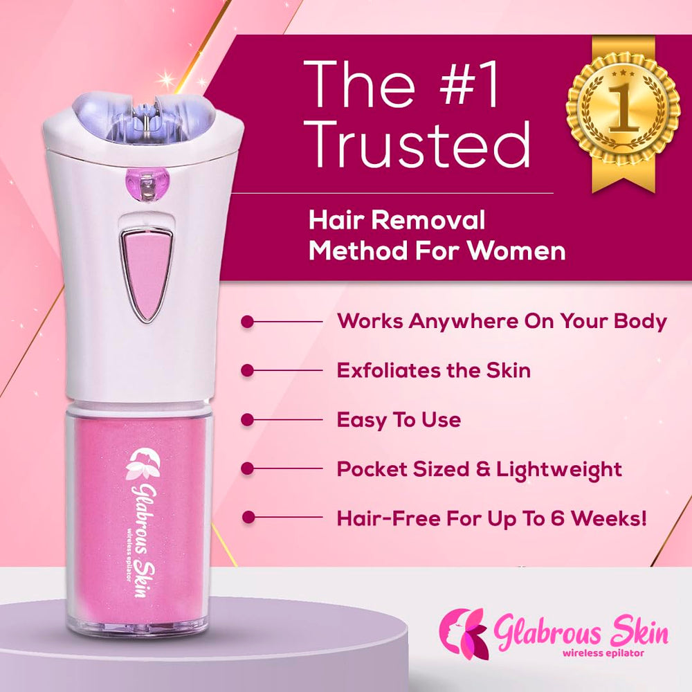 Glabrous Skin epilator travel-size design for on-the-go grooming.