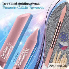 GLADZY crystal glass cuticle remover with pointed end for hard to reach areas