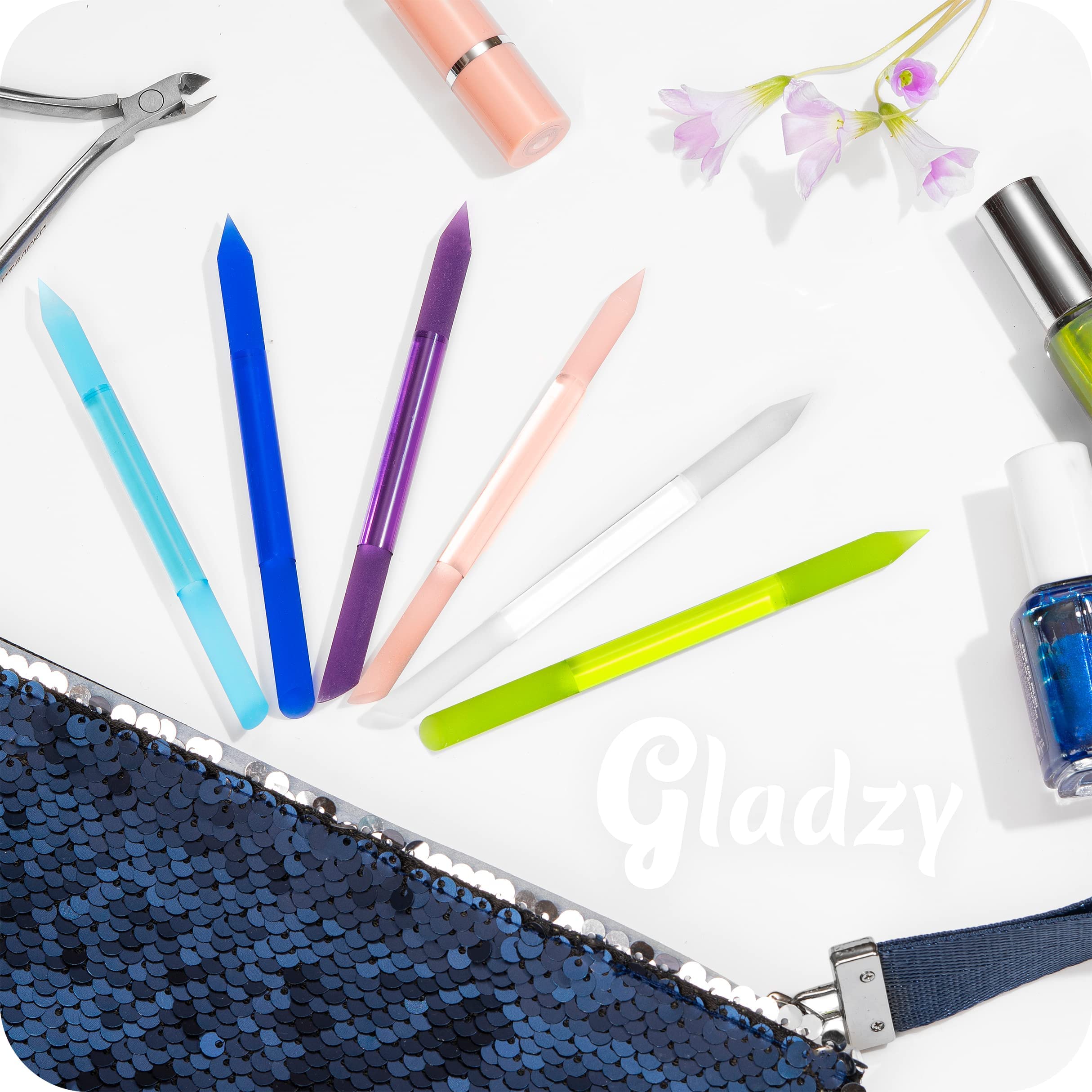 GLADZY double sided grit glass cuticle stick for durable filing