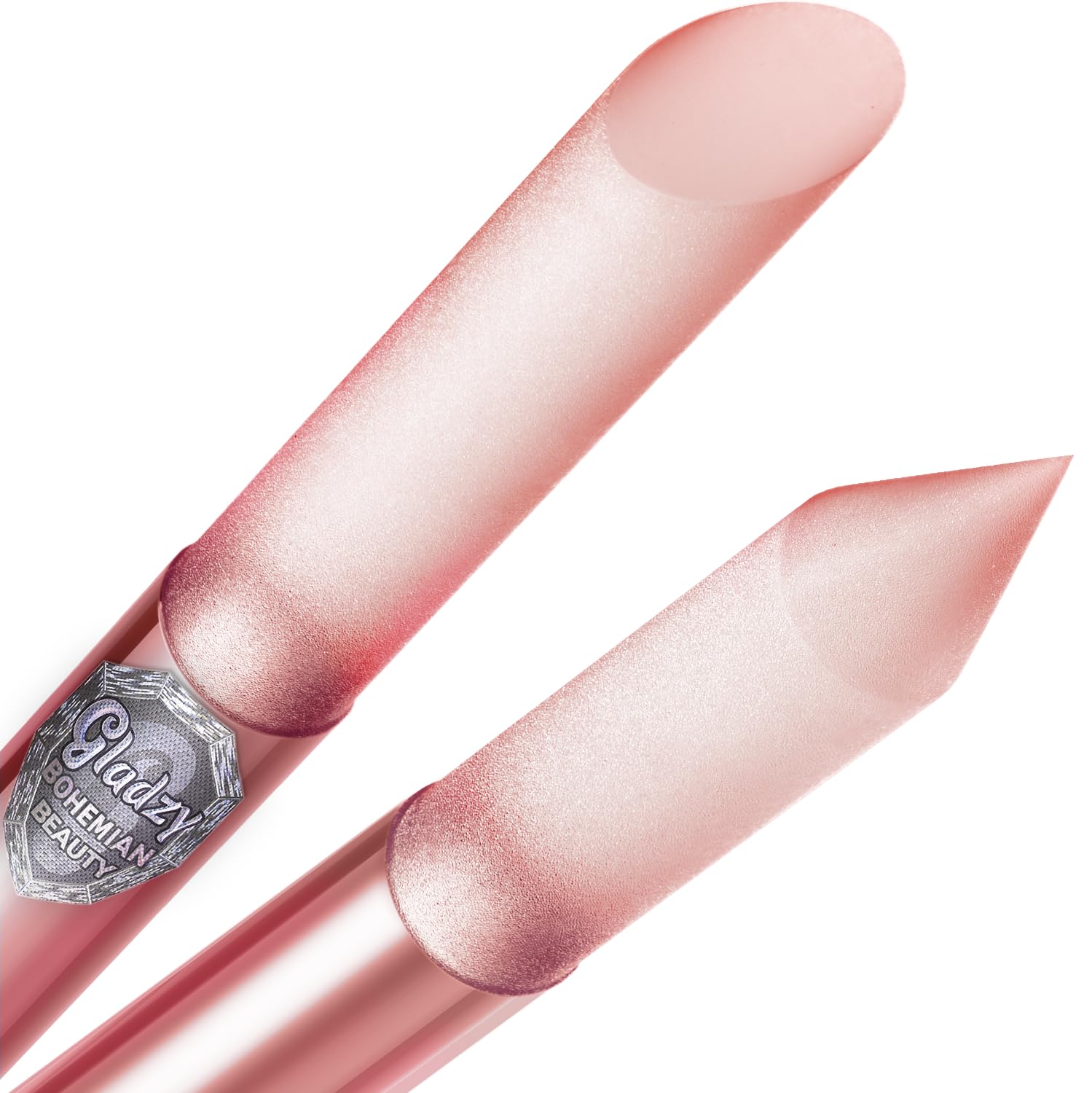 GLADZY glass cuticle pusher angled surface for gentle push and trim around nails