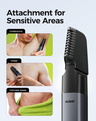 GLAKER IPX6 waterproof design eases cleaning and shower grooming.
