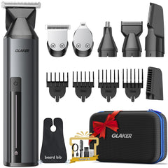 GLAKER beard trimmer with magnetic attachments for quick, precise grooming.
