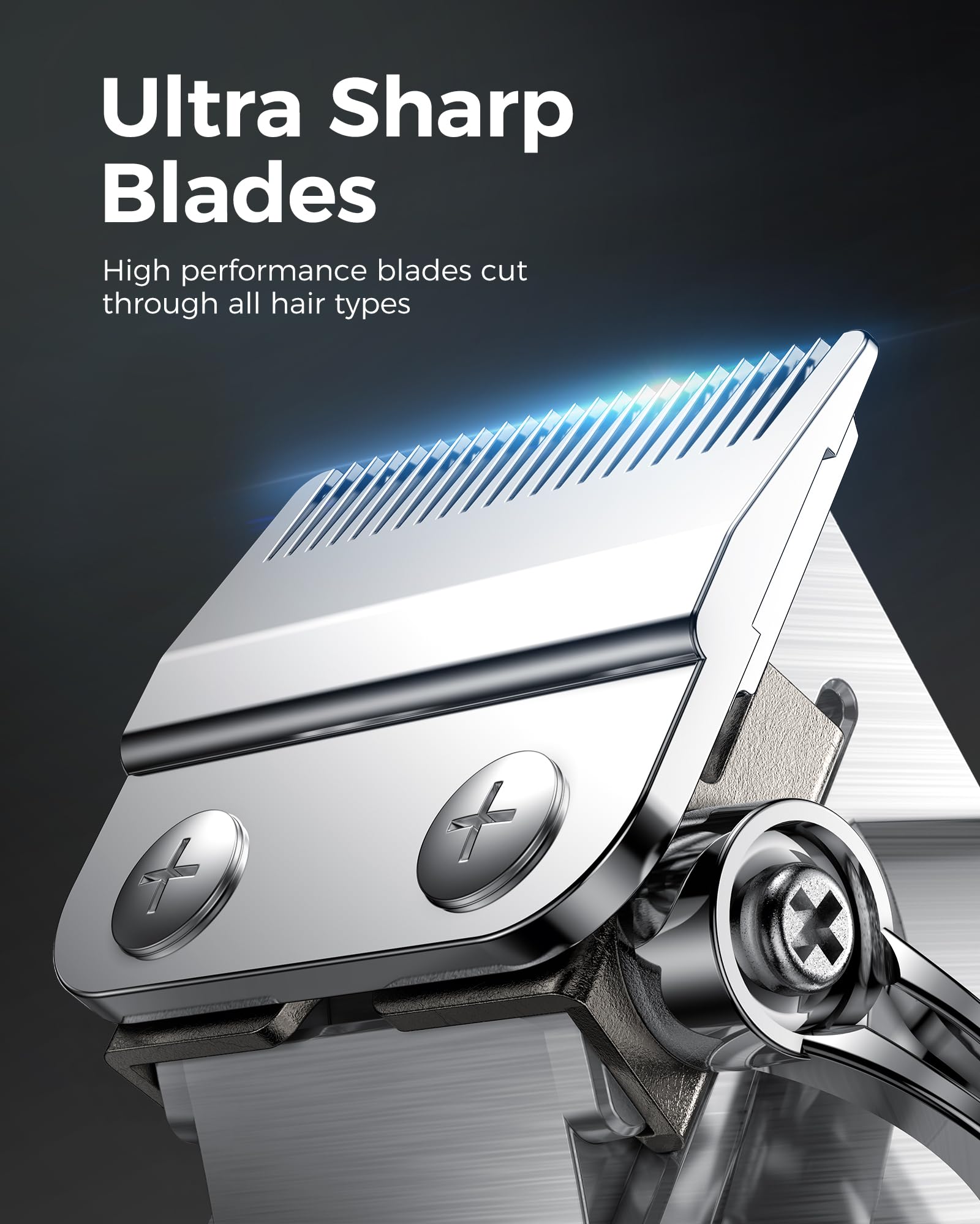 GLAKER hair clippers side grip showing ergonomic handling for extended grooming