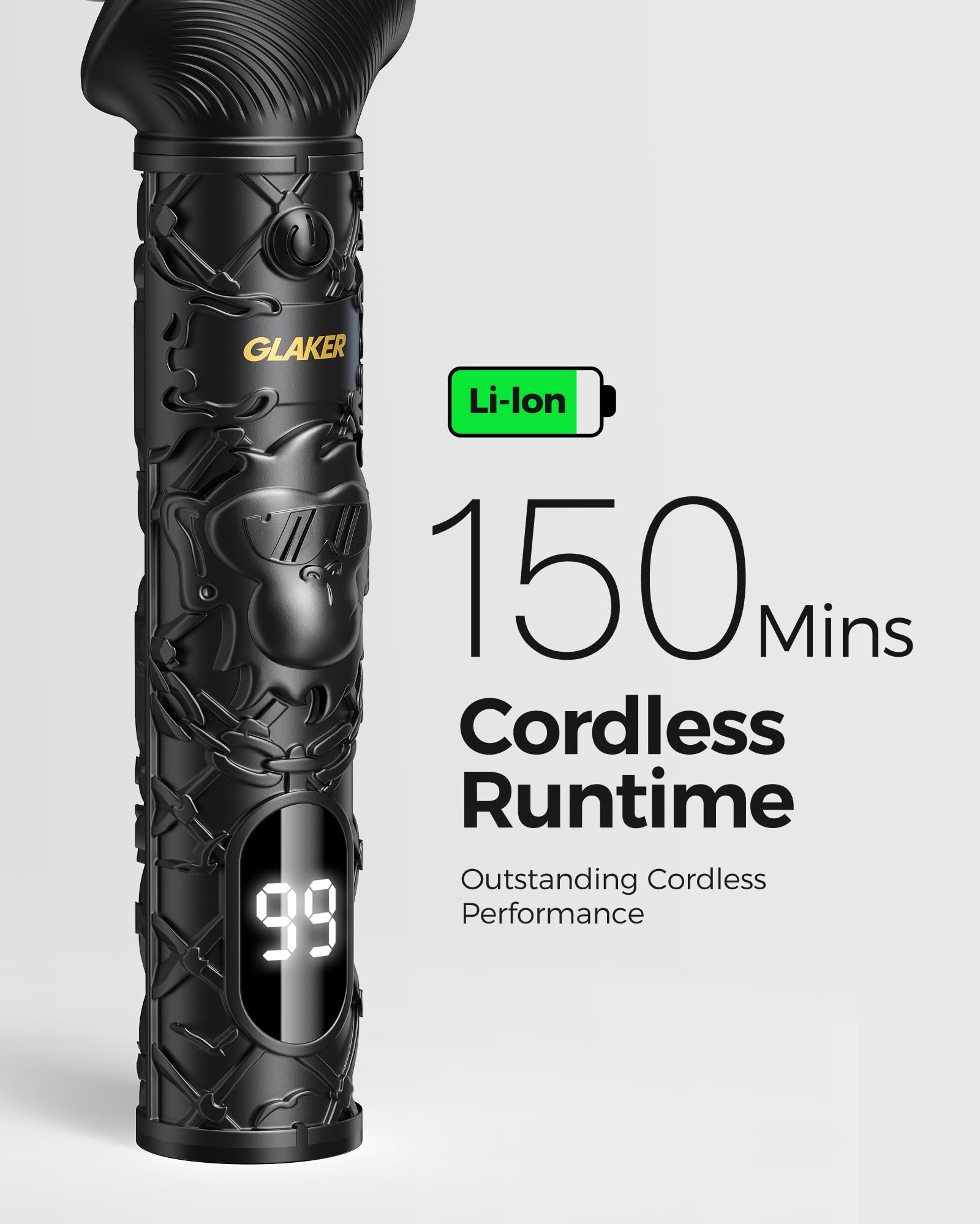 GLAKER IPX6 waterproof design enables wet/dry cleaning with ease.