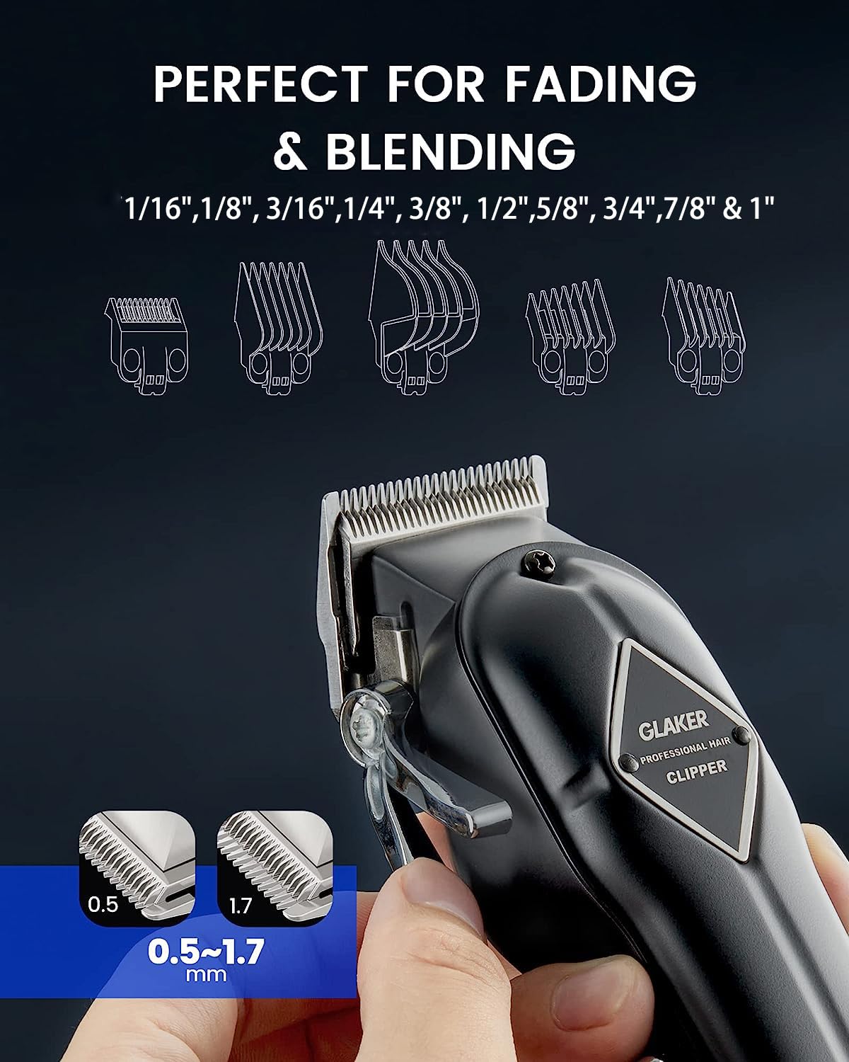 GLAKER LED display on the barber kit for real-time status