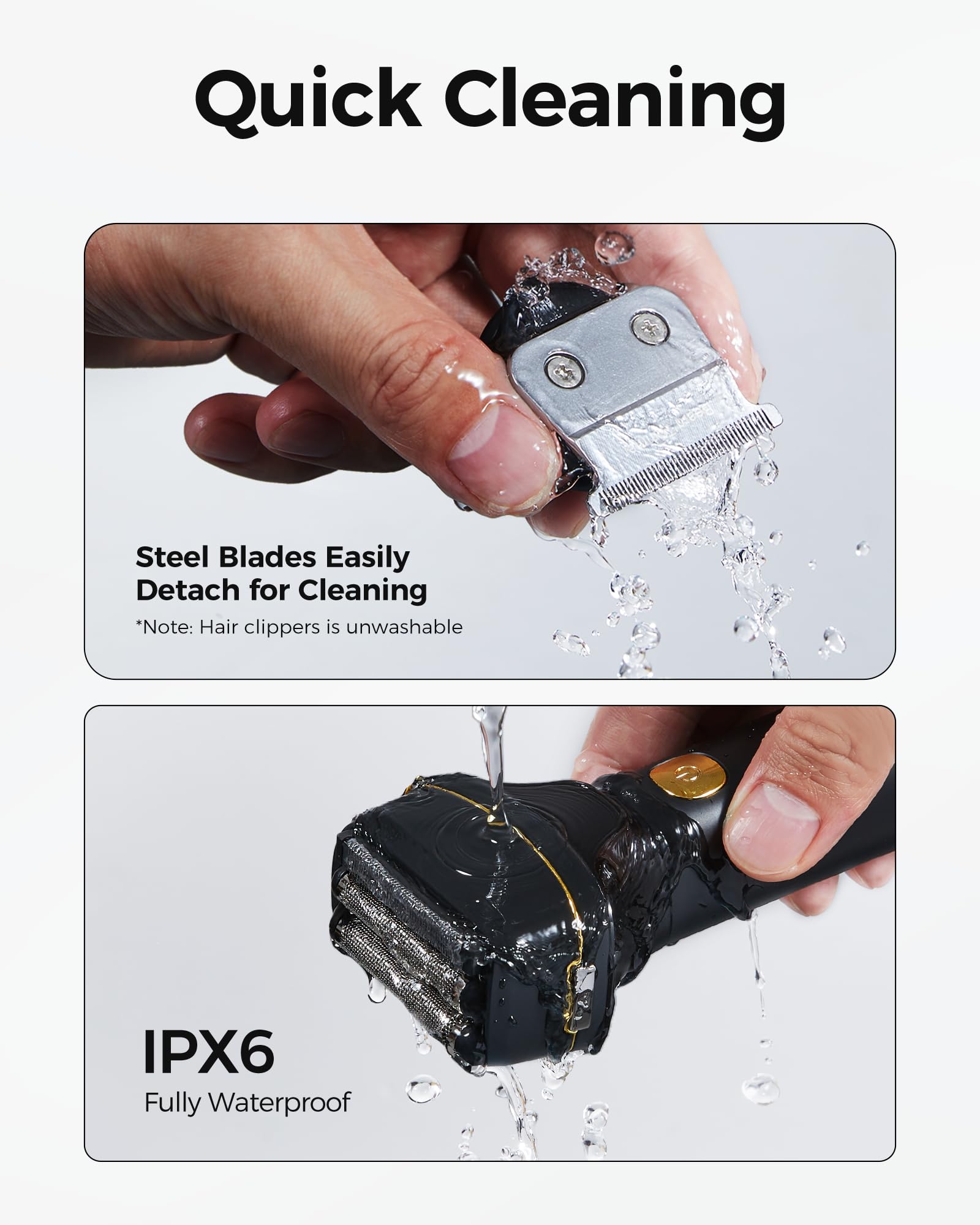 GLAKER low-noise operation under 68dB supports quiet grooming sessions.